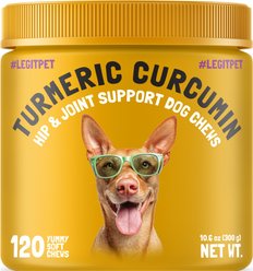 Legitpet Turmeric Curcumin Chews Joint Supplement for Dogs, 120 count