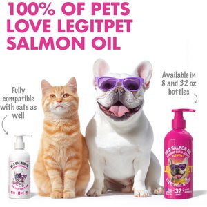 Legitpet Wild Caught Alaskan Salmon Oil Liquid Skin & Coat Supplement for Adult Dogs & Cats, 32-fl oz bottle