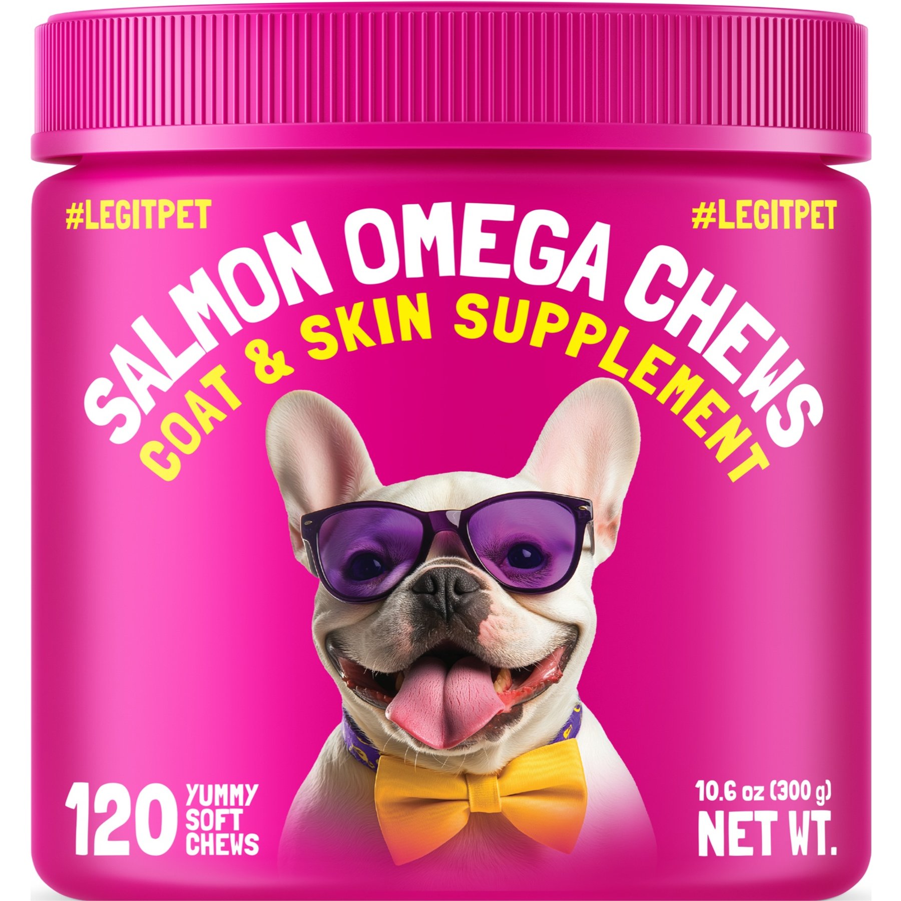 Legitpet Alaskan Salmon Oil Omega-3 Soft Chew Skin & Coat Supplement for Dogs, 120 count