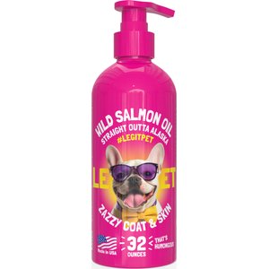 Legitpet Wild Caught Alaskan Salmon Oil Liquid Skin & Coat Supplement for Adult Dogs & Cats, 32-fl oz bottle
