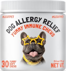 Legitpet Allergy & Immune Support Chicken Flavored Chew Supplement for Adult Dogs, 30 count