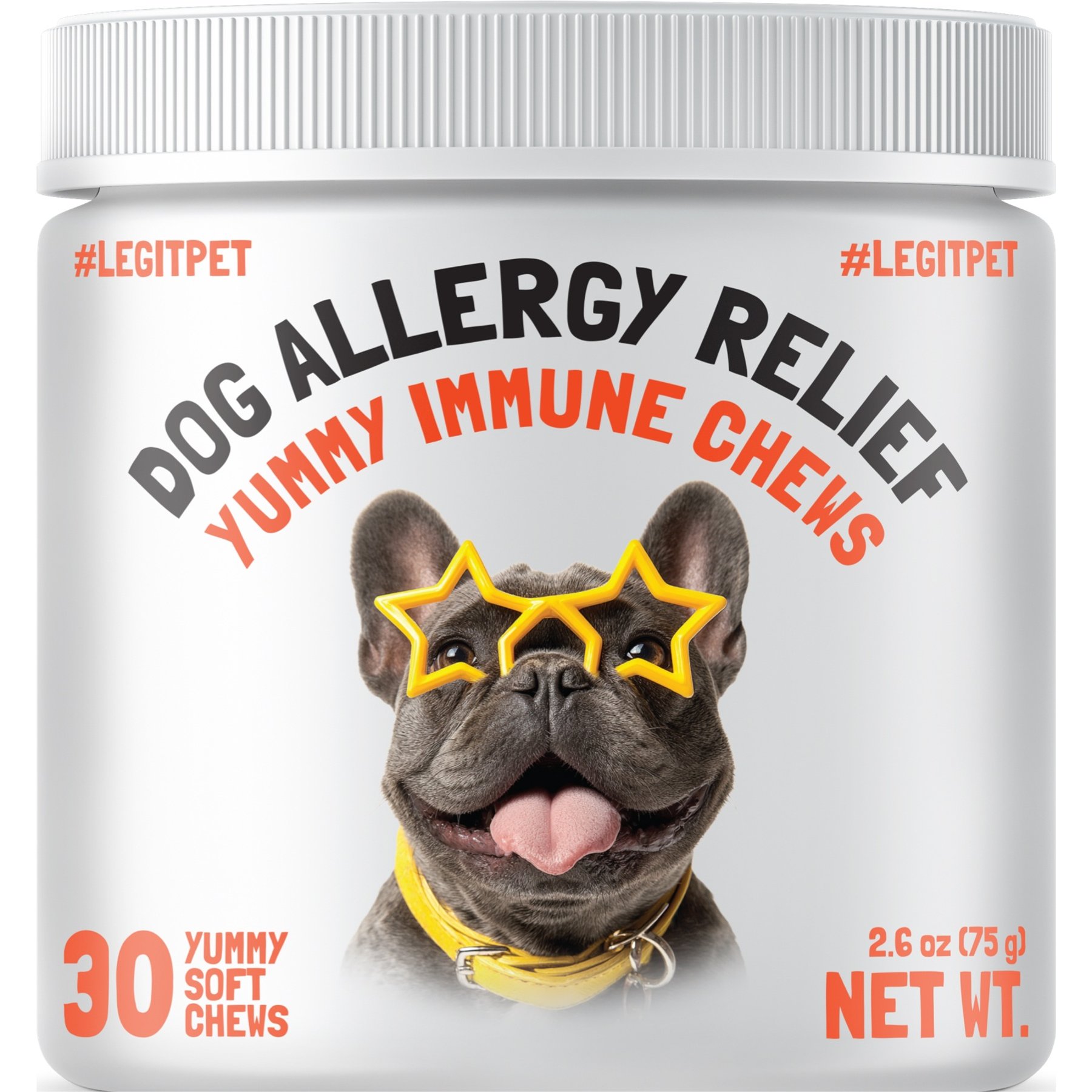 Legitpet Allergy & Immune Support Chicken Flavored Chew Supplement for Adult Dogs, 30 count