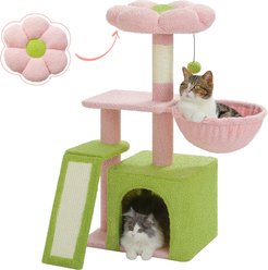 PAWZ Road 32-in Flower Cat Tree Tower Condo with Sisal Scratching Ramp & Cozy Hammock, Pink slide 2 of 8