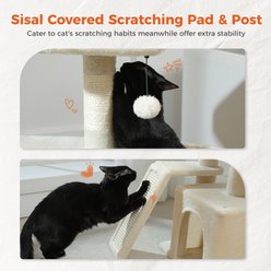 PAWZ Road 32-in Cat Tree Tower Condo with Sisal Scratching Ramp & Cozy Hammock, Beige slide 2 of 7