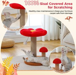 PAWZ Road 20-in Mushroom Cute Cat Tree Tower with Thick Scratching Post, Brown slide 2 of 8