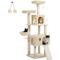 Show in main carousel: PAWZ Road Multi-Level 64-in Cat Tree Tower with 2 Soft Top Perches, 2 Caves & 5 Sisal Scratching Posts, Beige slide 3 of 10