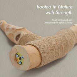 PAWZ Road Modern 59-in Cat Tree Tower with Real Solid Wood Natural Branch & 3 Handwoven Wicker Baskets, Brown slide 2 of 9