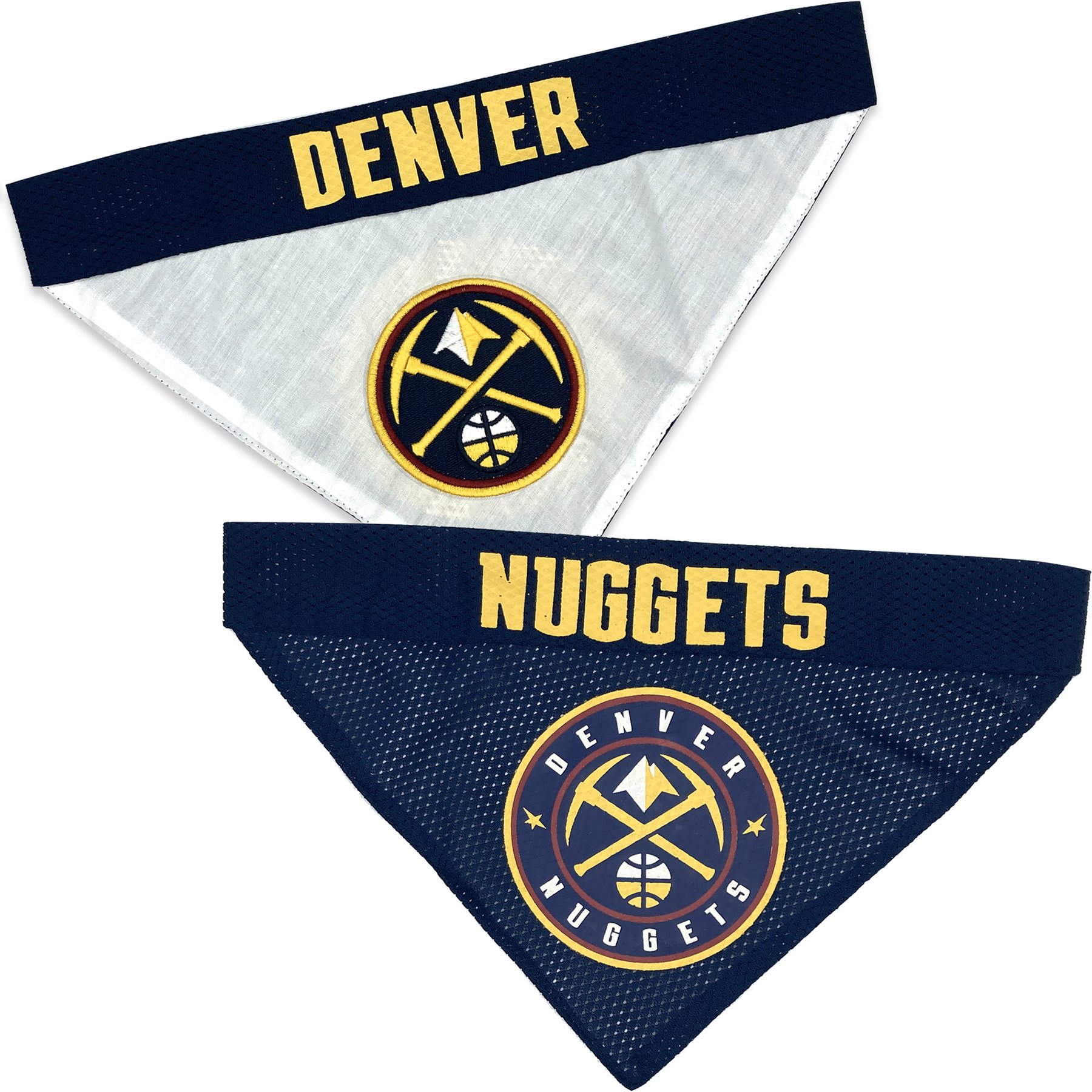 Pets First NBA Denver Nuggets Reversible Dog Bandana, Small/Medium