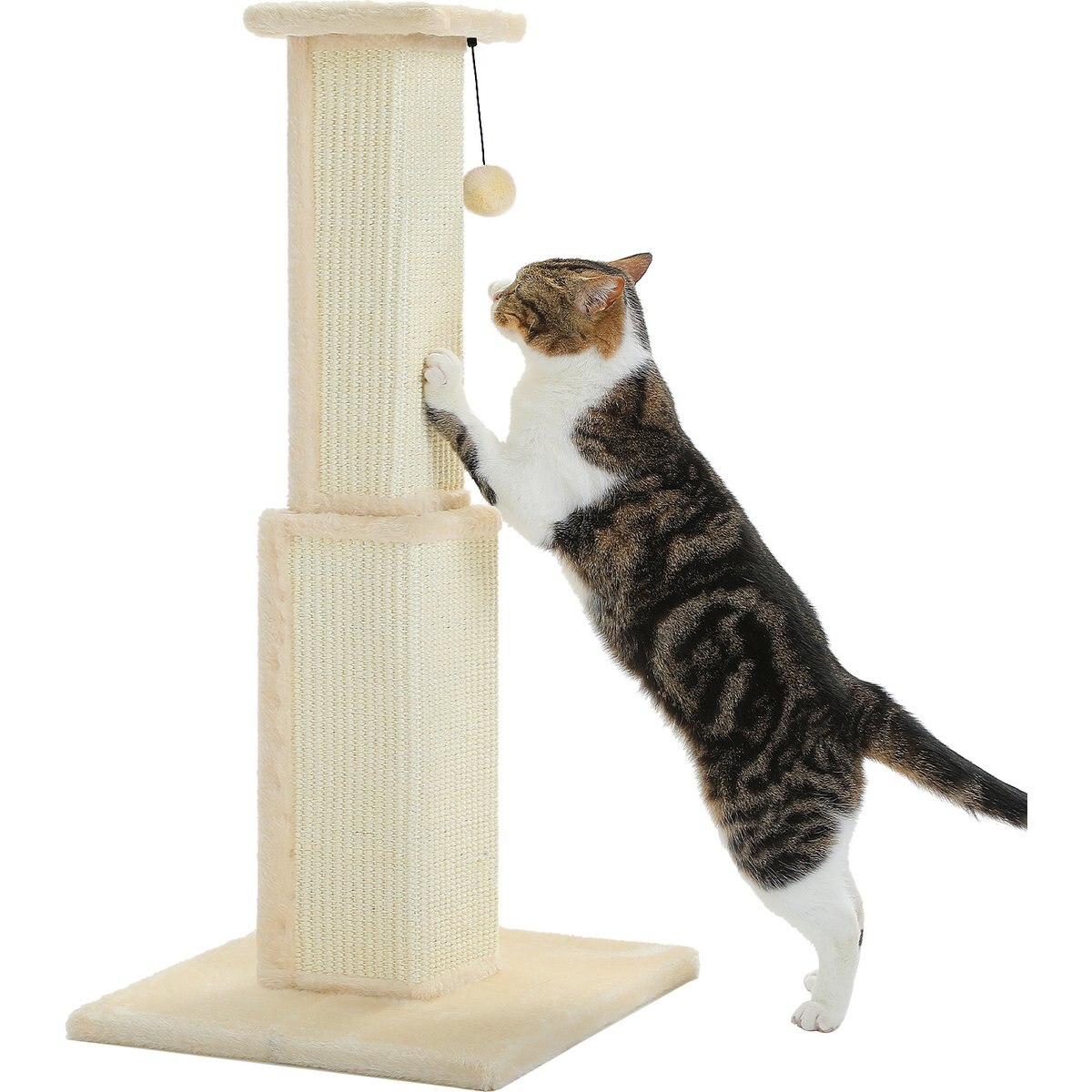 PAWZ Road 32-in Ultimate Large Cat Scratching Post with Woven Sisal, Beige
