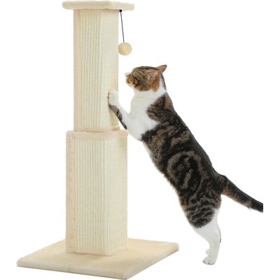 PAWZ Road PAWZ Road 32-in Ultimate Large Cat Scratching Post with Woven Sisal, Beige