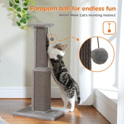 PAWZ Road 32-in Ultimate Large Cat Scratching Post with Woven Sisal, Grey slide 2 of 7