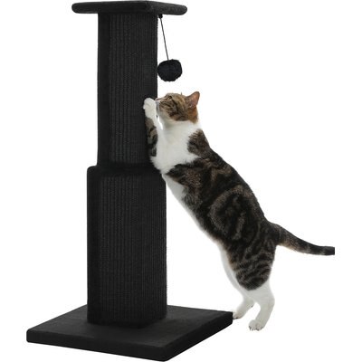 PAWZ Road PAWZ Road 32-in Ultimate Large Cat Scratching Post with Woven Sisal, Black