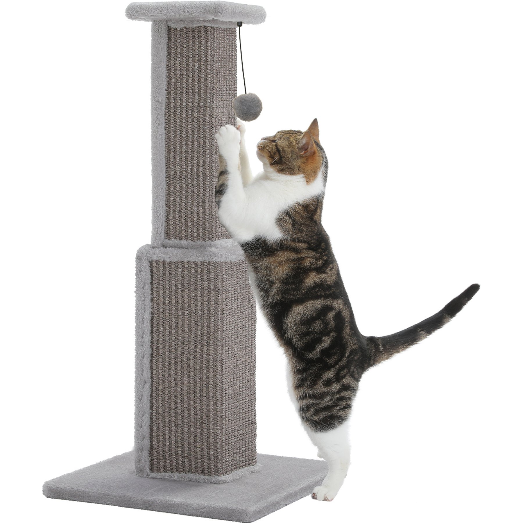 PAWZ Road 32-in Ultimate Large Cat Scratching Post with Woven Sisal, Grey
