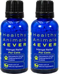 Healthy Animals 4Ever All-Natural Mange Relief Skin & Coat Health Pellet Supplement for Cats, 25-g bottle, 2 count slide 1 of 8