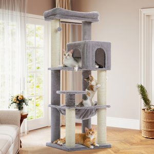 PAWZ ROAD 58-in Heavy Duty Cat Tree Tower with Reinforced