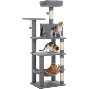PAWZ ROAD 56.3-in Multi-Level Cat Tower with 2 Top Perches, Cat