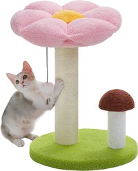PAWZ Road 20-in Mushroom Cute Cat Tree Tower with Thick Scratching Post, Pink