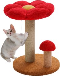 PAWZ Road 20-in Mushroom Cute Cat Tree Tower with Thick Scratching Post, Brown
