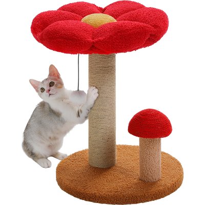 PAWZ Road PAWZ Road 20-in Mushroom Cute Cat Tree Tower with Thick Scratching Post, Brown