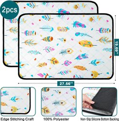 PatiencET Washable Feather Print Dog Pee Pad, 28 x 20-in, 2 count slide 2 of 7