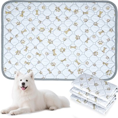 PatiencET PatiencET Washable Paw & Bone Print Dog Pee Pad, 28 x 20-in, 2 count