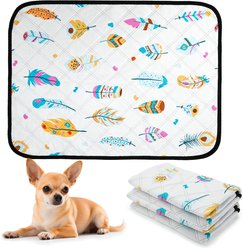 PatiencET Washable Feather Print Dog Pee Pad, 18 x 24-in, 2 count