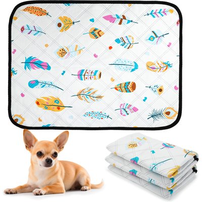PatiencET PatiencET Washable Feather Print Dog Pee Pad, 18 x 24-in, 2 count
