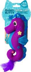 Quirky Kitty Cooling Ocean Sea Horse Cat Kicker Toy with Catnip, Multicolor
