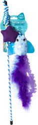 Quirky Kitty Cooling Ocean Manata Ray Cat Teasers Wands Toy with Catnip, Multicolor