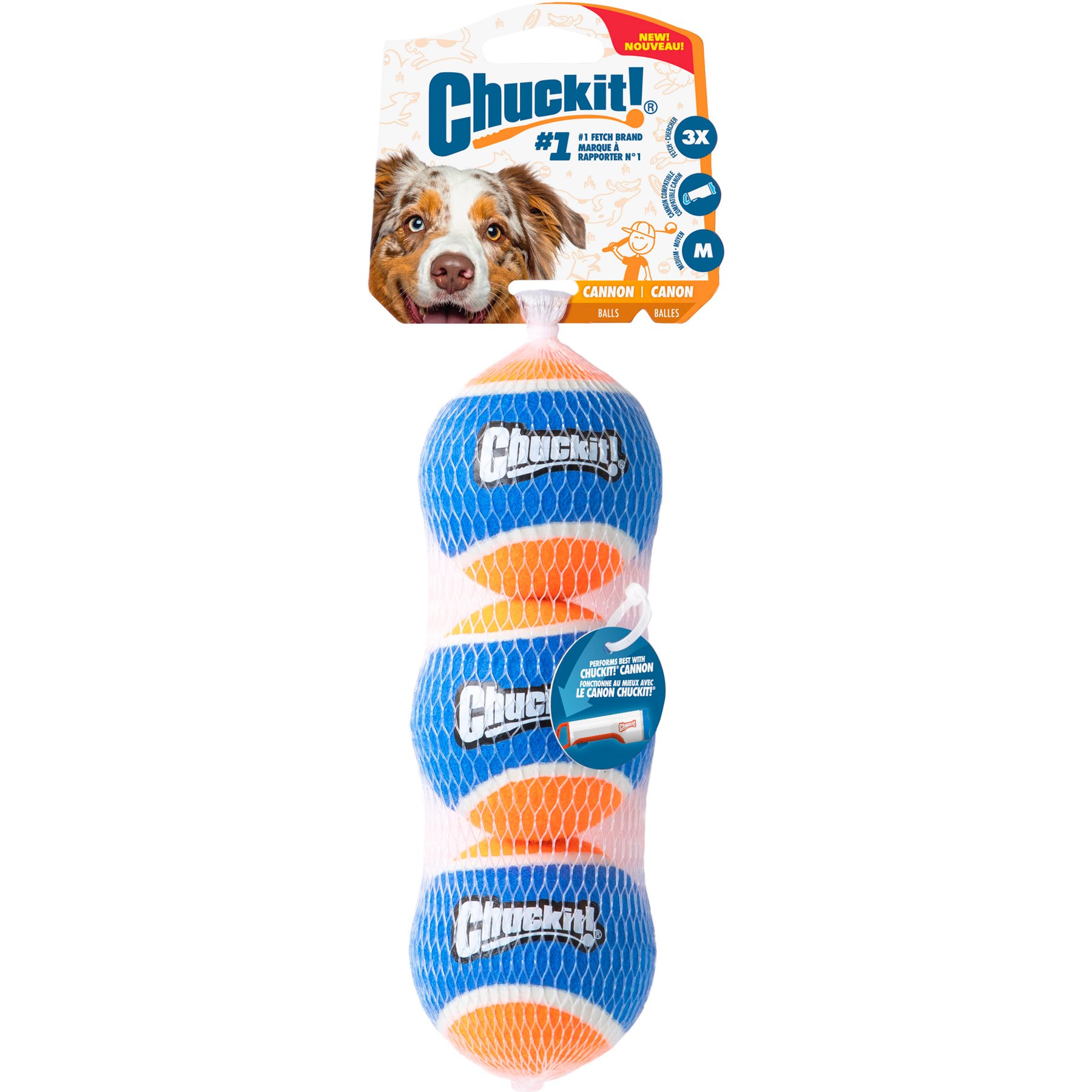 Chuckit! Cannon Ball Kit Dog Launchers Toy, Multicolor, Medium, 3 count