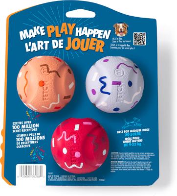 Show full view: Chuckit! Birthday Ball Tough Dog Toy, Multicolor, Medium, 3 count slide 3 of 5