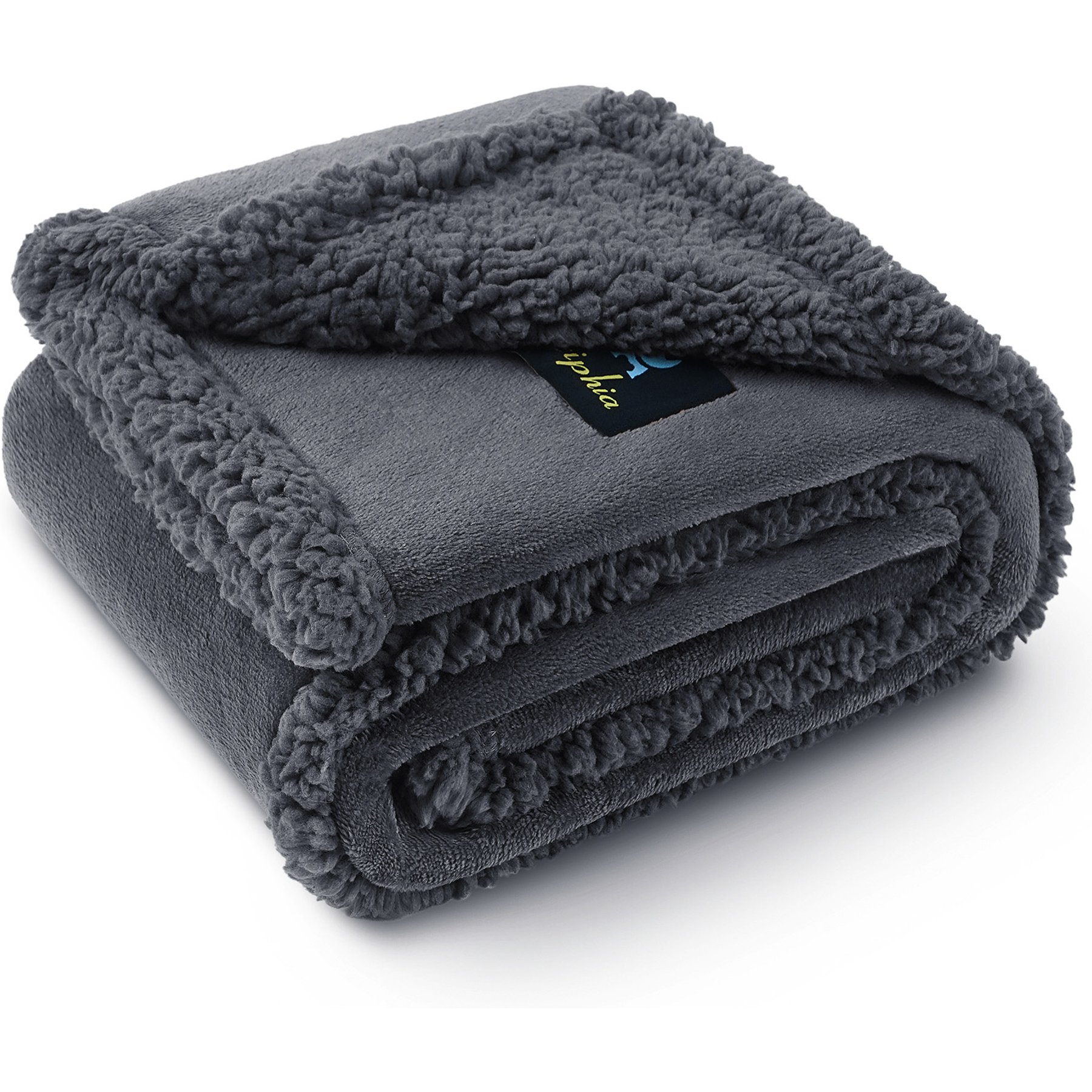 Luciphia Fluffy Waterproof Dog Blanket, Gray, 65 x57-in