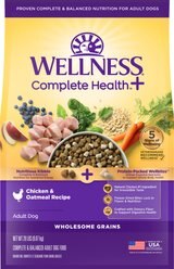 Wellness Complete Health+ Adult Chicken & Oatmeal Dry Dog Food, 20-lb bag