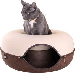 Travel Cat Donut Cat Hideaway Cave & Scratcher Cat Bed, Meowcchiatio