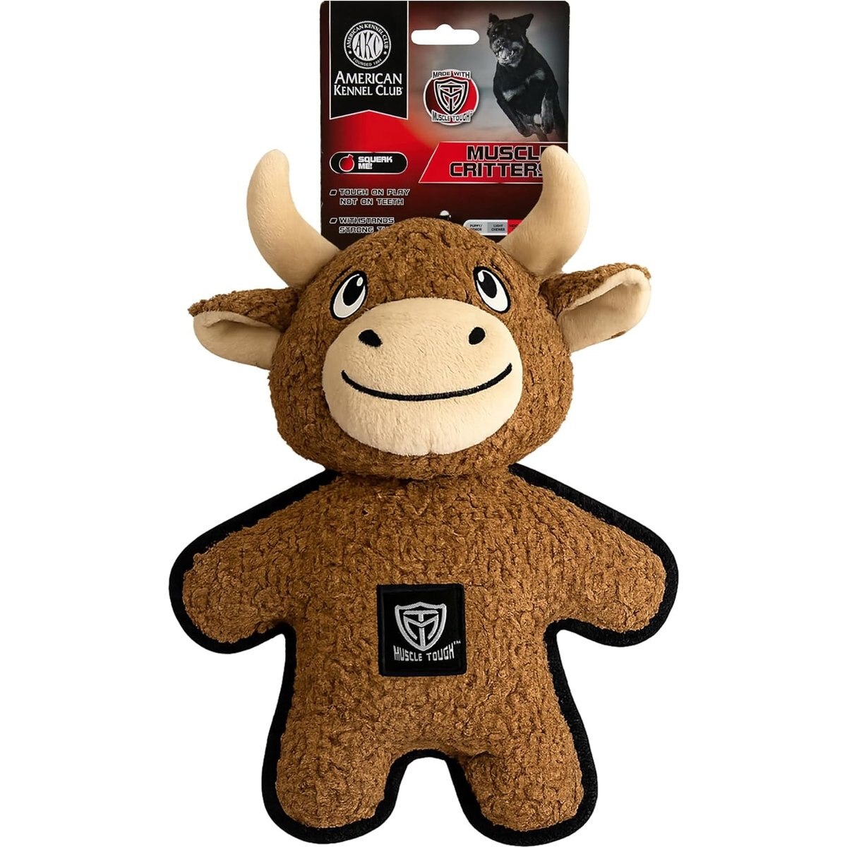 American Kennel Club Muscle Tough Bull Squeaky Plush Dog Toy