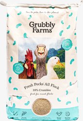 Grubbly Farms Fresh Pecks 18% Protein All Flock Crumble Feed, 30-lb bag