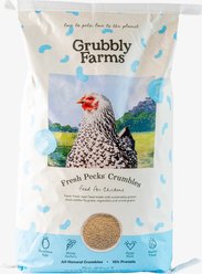 Grubbly Farms Fresh Pecks 16% Protein Layer Crumbles Poultry Feed, 30-lb bag