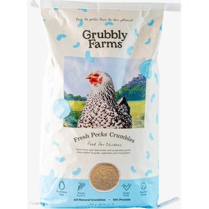 Grubbly Farms Fresh Pecks 16% Protein Layer Crumbles Poultry Feed, 30-lb bag