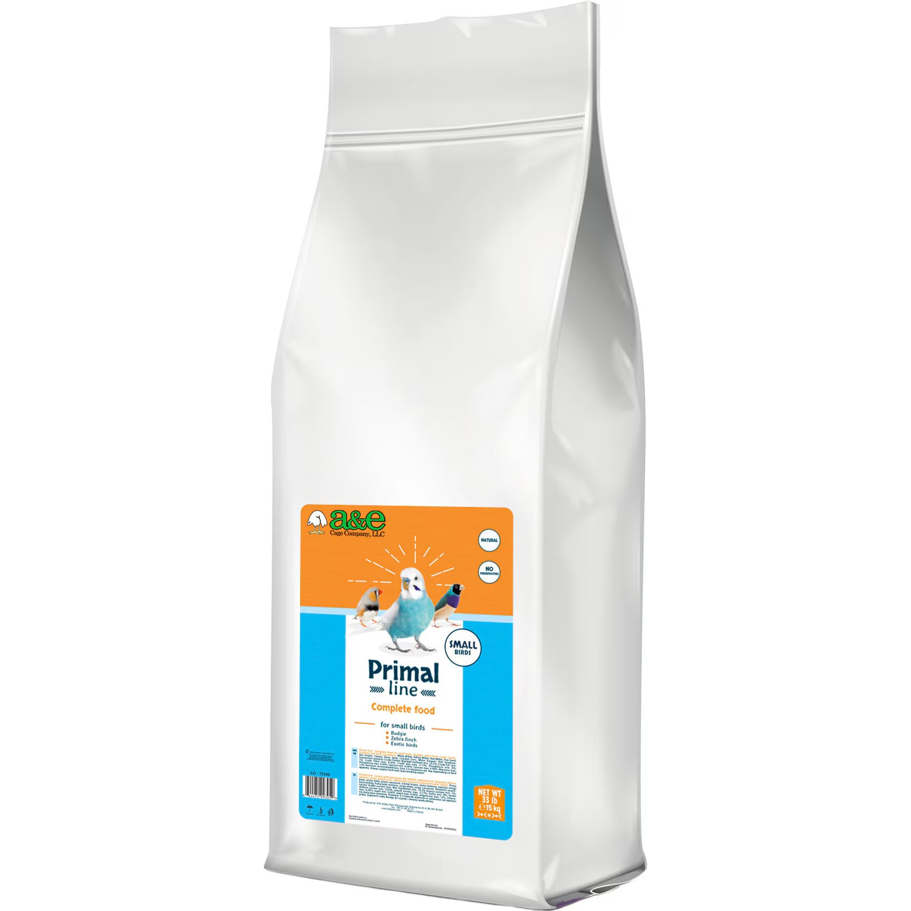 A&E Cage Company Primal Line Seed Blends Complete Small Bird Food, 33-lb bag