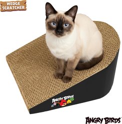 Angry Birds Black Bomb Durable Cardboard Scratcher Wedge Cat Toy with Catnip, 13 x 6-in slide 2 of 6