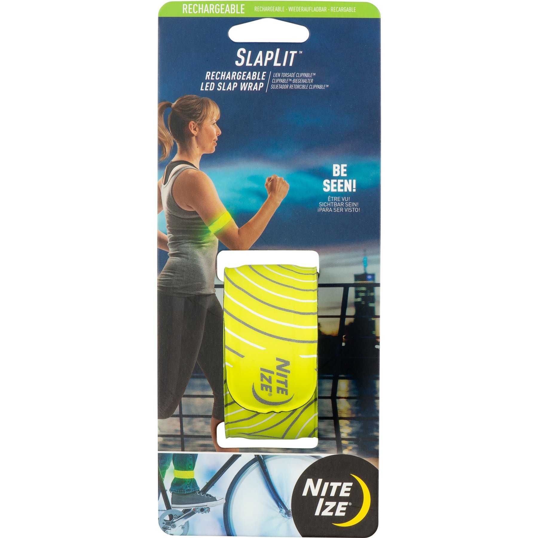Nite Ize SlapLit Rechargeable LED Slap Wrap, Neon Yellow/ Green