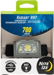 Nite Ize Radiant® RH2 PowerSwitch Rechargeable Dog Walking Headlamp, 700 Lumens, Black/Grey