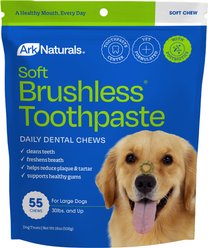 Ark Naturals Soft Brushless Toothpaste Large Dental Dog Treats, 18-oz bag