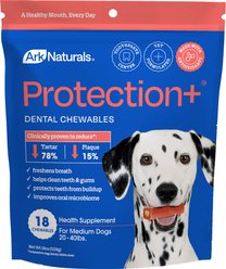 Ark Naturals Brushless Toothpaste Protection+ Medium Dental Dog Treats, 18-oz bag, count varies