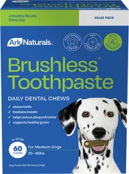 Ark Naturals Brushless Toothpaste Medium Dental Dog Treats, 54-oz box