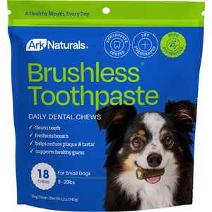 Ark Naturals Brushless Toothpaste Small Dental Dog Treats, 12-oz bag, count varies