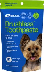 Ark Naturals Brushless Toothpaste Mini Dental Dog Treats, 4-oz bag, count varies