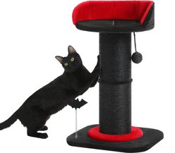 PAWZ Road Gothic Cat Tree with Super Thick Scratching Post, Black