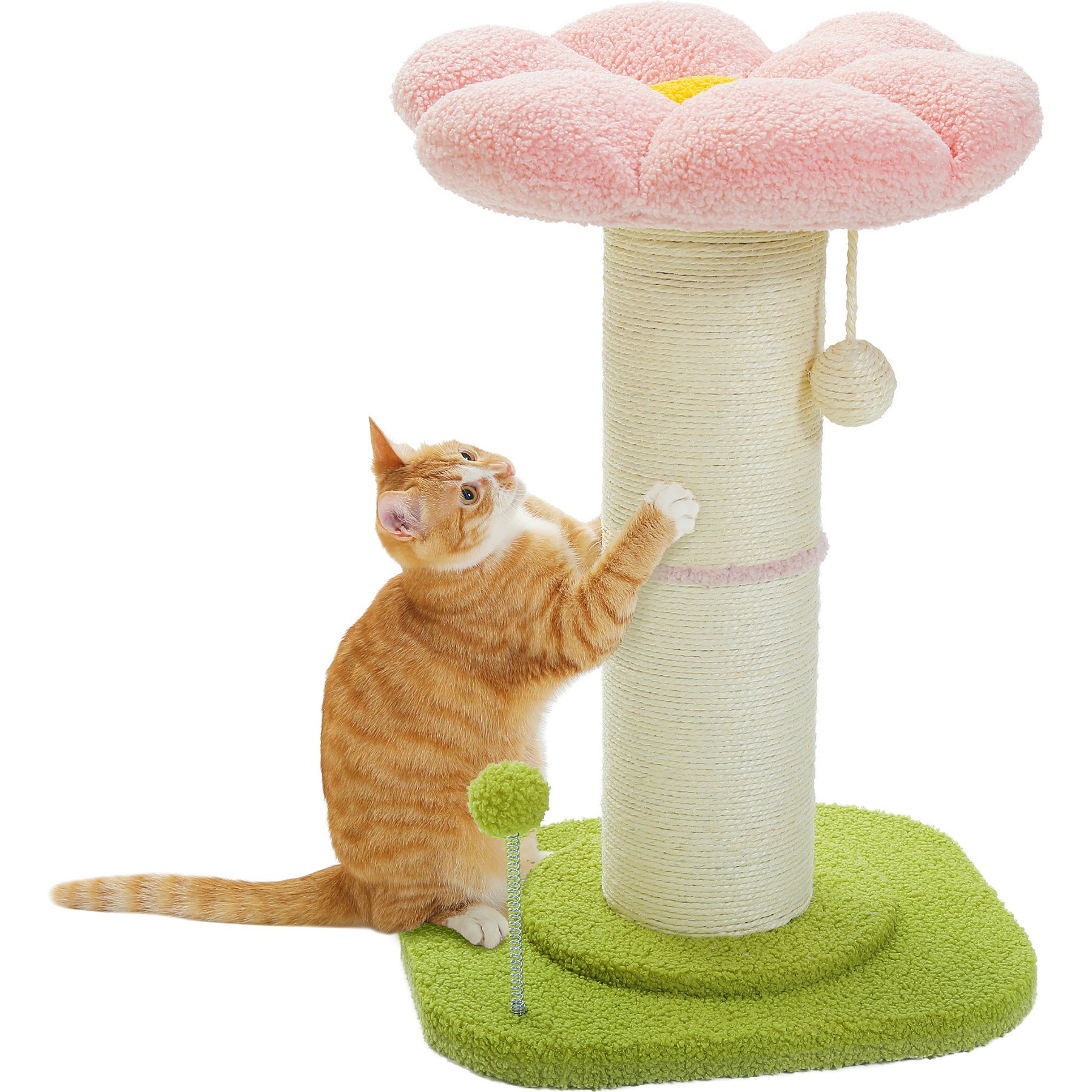 PAWZ Road Flower Super Thick Cat Scratching Post, Beige