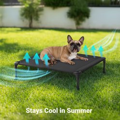 Veehoo Washable Breathable Mesh Hammock Elevated Dog Cot Bed with No-Slip Feet, Black, Medium slide 2 of 8